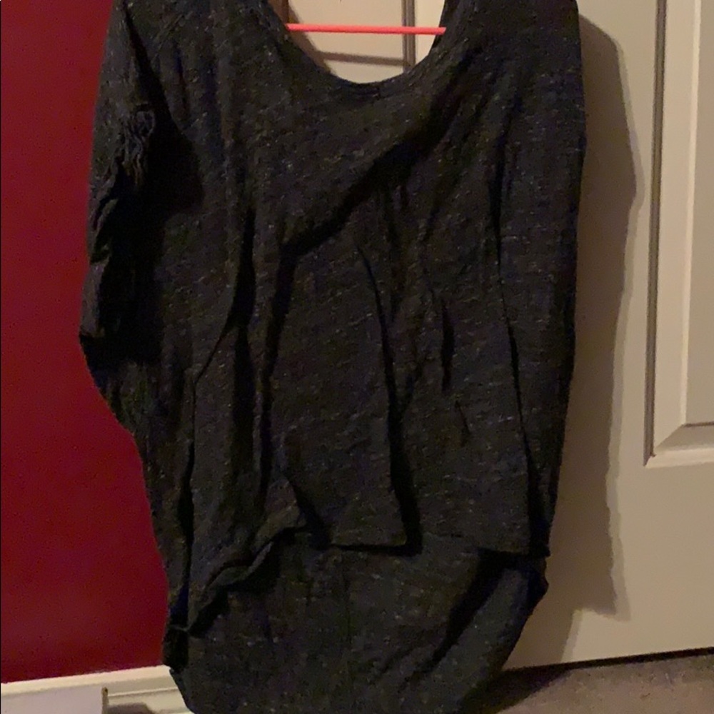 Hi low black tee